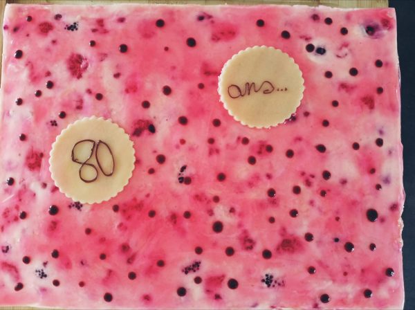 Entremets vanille/fruits rouges